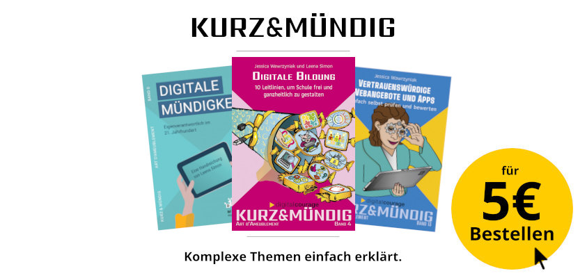 Werbebanner für die Büchleinreihe „kurz&mündig“