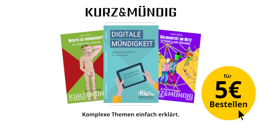 Werbebanner für die Büchleinreihe „kurz&mündig“