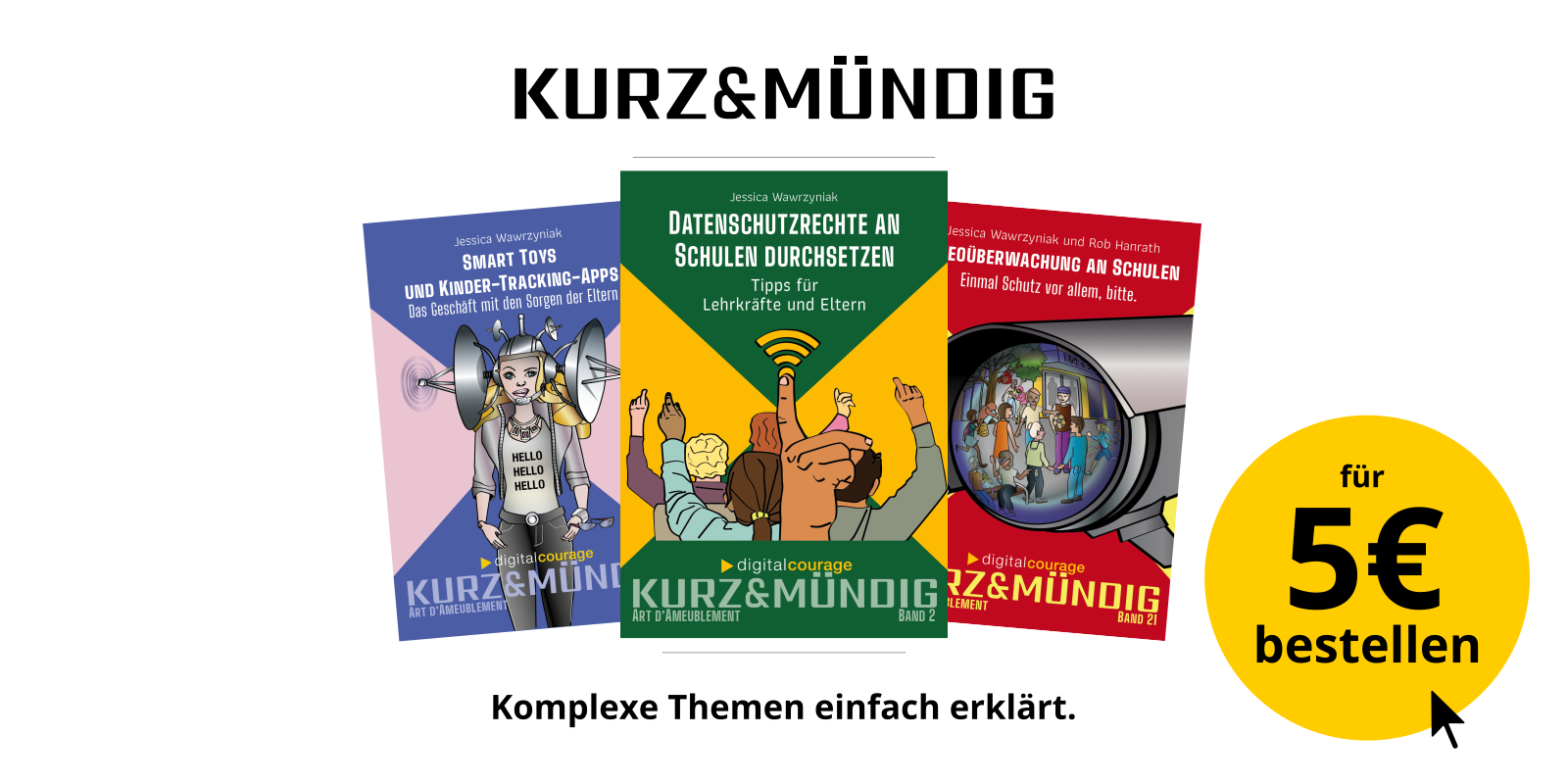 Werbebanner für die Büchleinreihe „kurz&mündig“