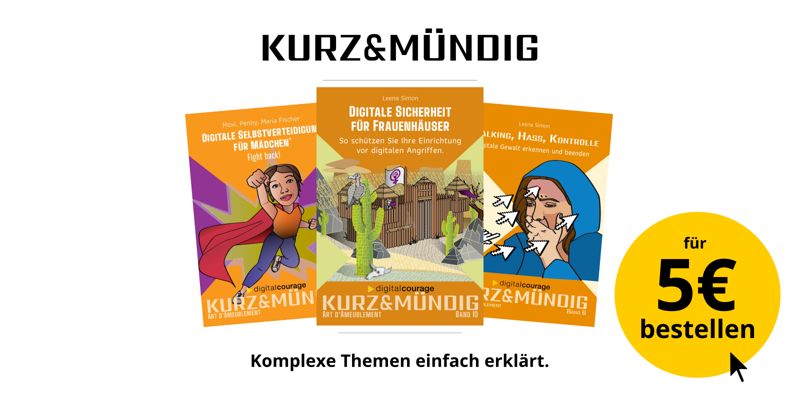 Werbebanner für die Büchleinreihe „kurz&mündig“