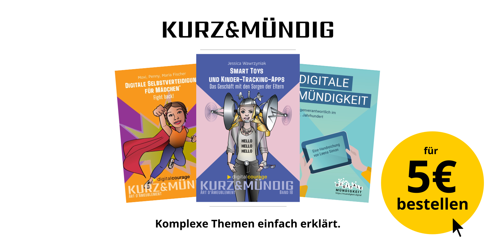 Werbebanner für die Büchleinreihe „kurz&mündig“