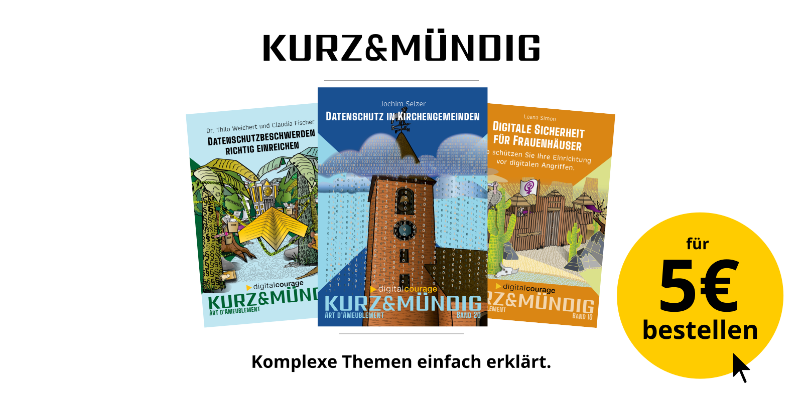Werbebanner für die Büchleinreihe „kurz&mündig“