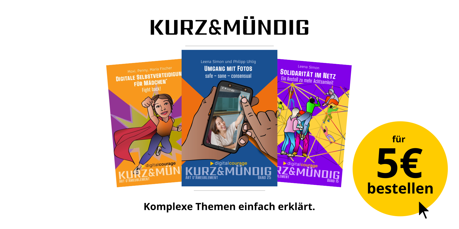 Werbebanner für die Büchleinreihe „kurz&mündig“