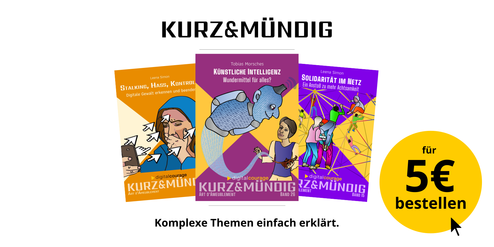 Werbebanner für die Büchleinreihe „kurz&mündig“