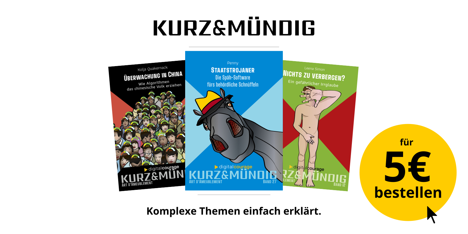 Werbebanner für die Büchleinreihe „kurz&mündig“