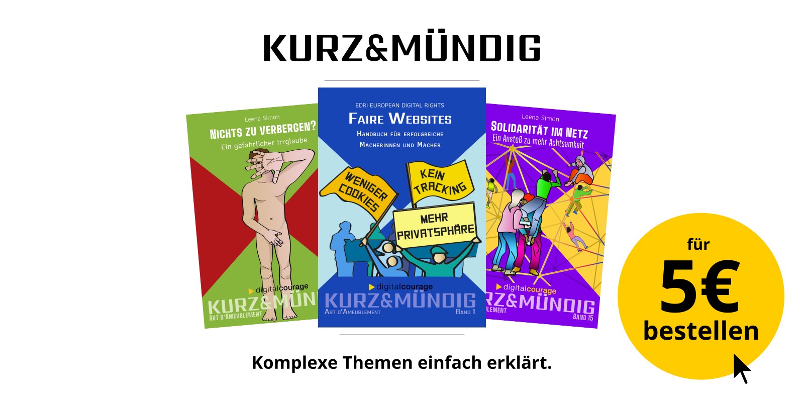 Werbebanner für die Büchleinreihe „kurz&mündig“