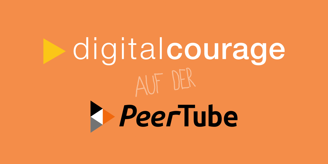 Das Digitalcourage- und Peertube-Logo.