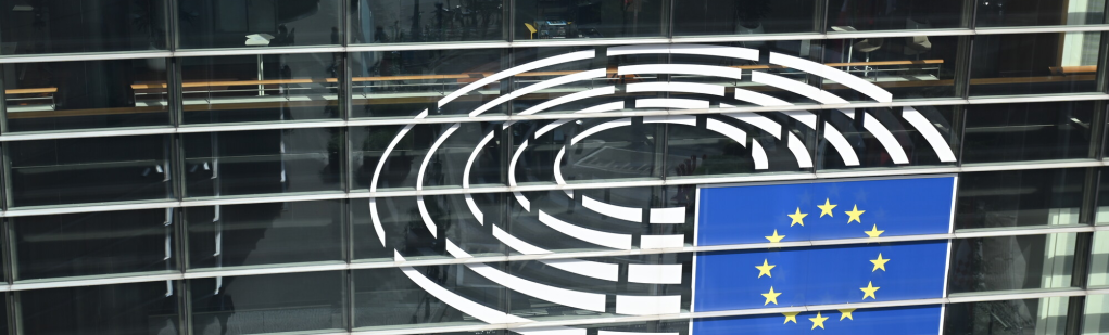 Europäisches Parlament. Detailansicht des Gebäudes.