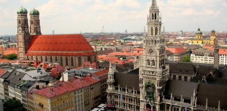 Teil des historischens Münchens von oben.