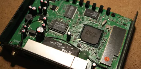 Ein WLAN-Router von innen.