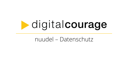 Angewandeltes nuudel-Logo mit dem Zusatz „Datenschutz“.