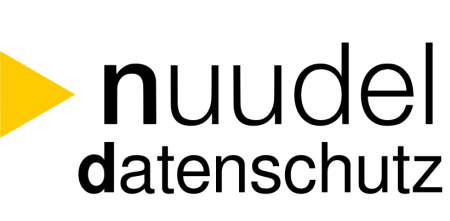 Angewandeltes nuudel-Logo mit dem Zusatz „Datenschutz“.