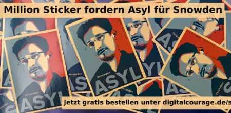 Aufkleber mit dem Gesicht von Edward Snowden