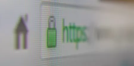 Anfang der Adresszeile in einem Browser mit einem Schloss vor der URL.