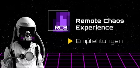 Banner mit einem/einem Astronaut/in. Rechts daneben: RC3 Empfehlungen.
