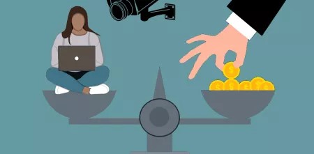 Waage: Geld gegen Privatsphäre von Internetnutzer*innen