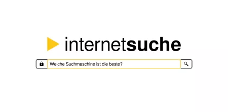 Suchleiste einer imaginären Suchmaschine mit der Frage: „Welche Suchmaschine ist die beste?“