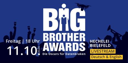 Einladungsbanner für die BigBrotherAwards 2024.