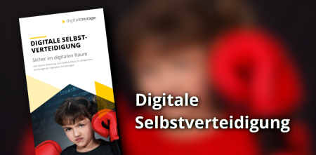 Collage der AG Digitale Selbstverteidigung mit Flyer und Schriftzug.