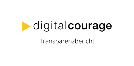 Das Digitalcourage-Logo und darunter das Wort „Transparenzbericht“.