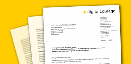 Screenshot der digitalen Stellungnahme.