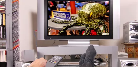 Montage: Ein Fernseher zeigt einen Ausschnitt der BBAs.