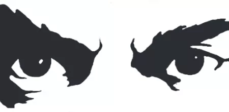 Illustration von einem grimmig schauenden Augenpaar.