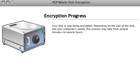 Screenshot: "Encrypting MacBook boot drive...".