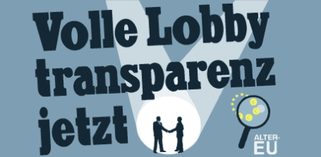 Grafik: „Volle Lobbytransparenz jetzt.“