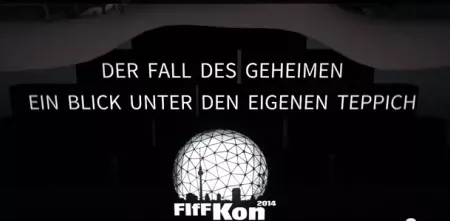 Grafik: „Der Fall des Geheimen. Ein Blick unter den eigenen Teppich.“ von der FIfFKon 2014.