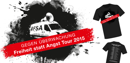 T-Shirt-Design von der „Freiheit statt Angst“-Tour 2015.