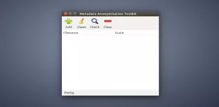 Screenshot vom Metadata Anonymisation Toolkit.