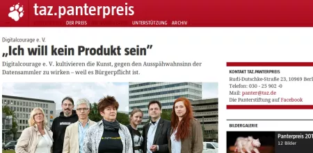 Screenshot eines taz-Artikels („Ich will kein Produkt sein“).