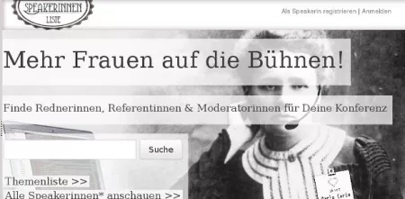 Screenshot: „Mehr Frauen auf die Bühne“.