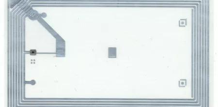 Detailaufnahme eines RFID-Chips.