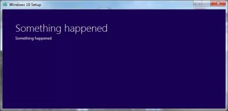 Screenshot: Windows-Fenster mit dem Text "Something happend".