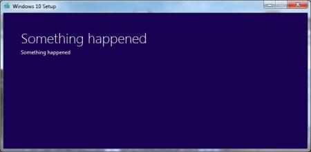 Screenshot: Windows-Fenster mit dem Text "Something happend".