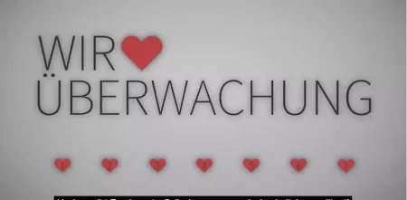 Grafik: „Wir <3 Überwachung“.