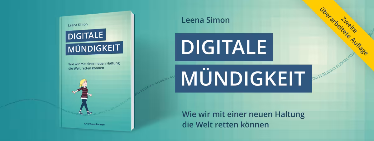 Werbebanner für das Buch „Digitale Mündigkeit“ von Leena Simon.