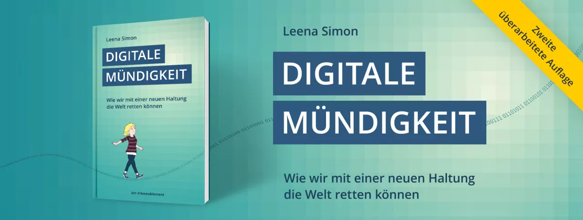 Werbebanner für das Buch „Digitale Mündigkeit“ von Leena Simon.