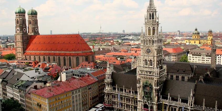 Teil des historischens Münchens von oben.