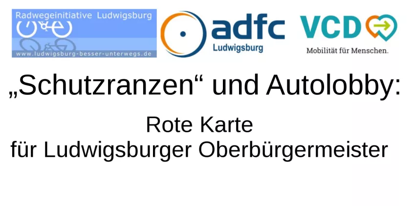 Collage: „Rote Karte für Ludwigsburger Oberbürgermeister.“