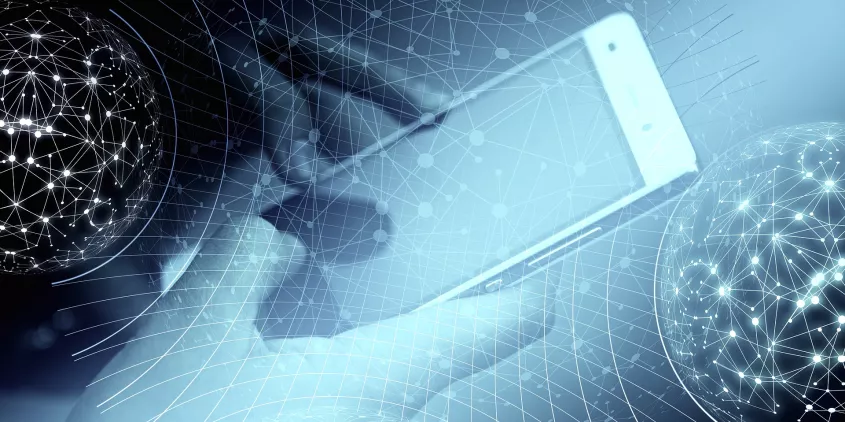 Smartphone mit Verbindungsdaten
