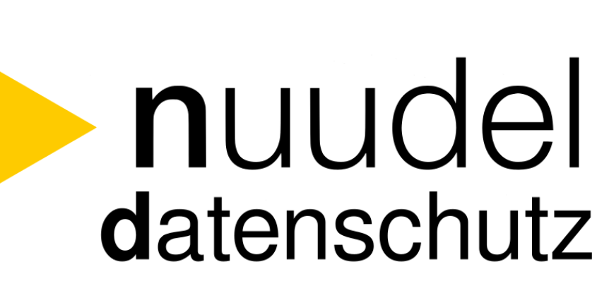 Angewandeltes nuudel-Logo mit dem Zusatz „Datenschutz“.