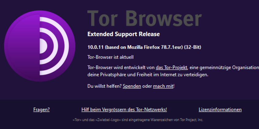 Screenshot zu einer Tor-Browser-Anleitung.