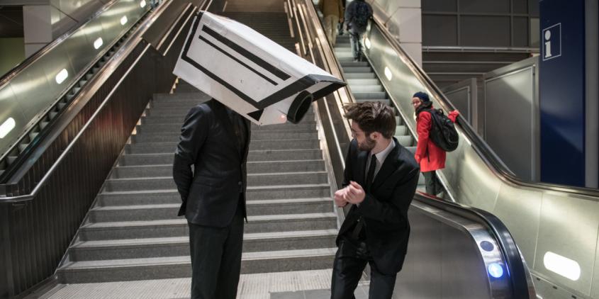 Aktion gegen Videoüberwachung am Bahnhof Suedkreuz in Berlin am 27.11.2017 Foto: Stefanie Loos