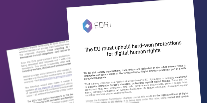 Zwei Seiten des Briefes vor einem lilanem Hintergrund