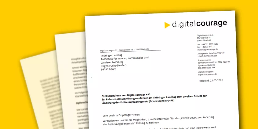 Screenshot der digitalen Stellungnahme.