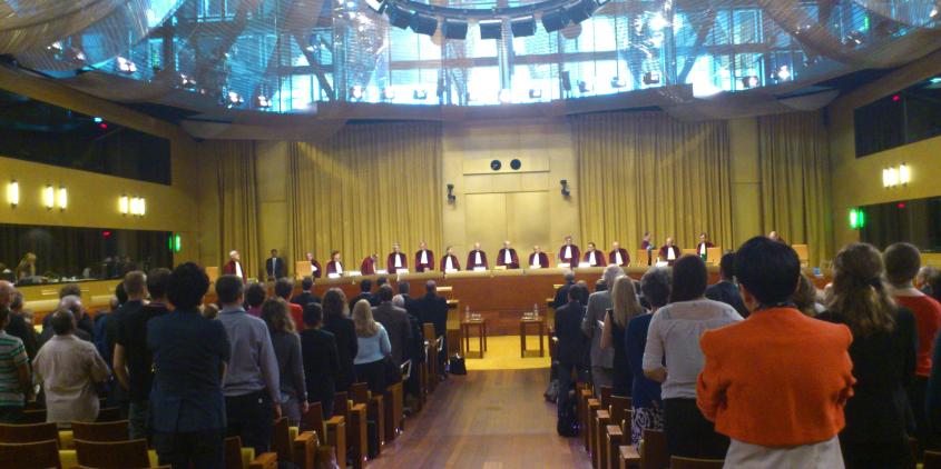 Saal des Europäischen Gerichtshofs von innen.