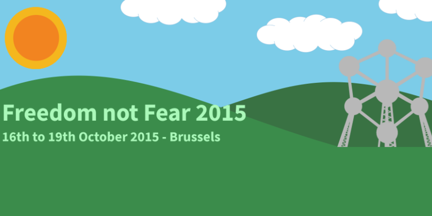 Werbegrafik für "Freedom not Fear" im Oktober 2015.